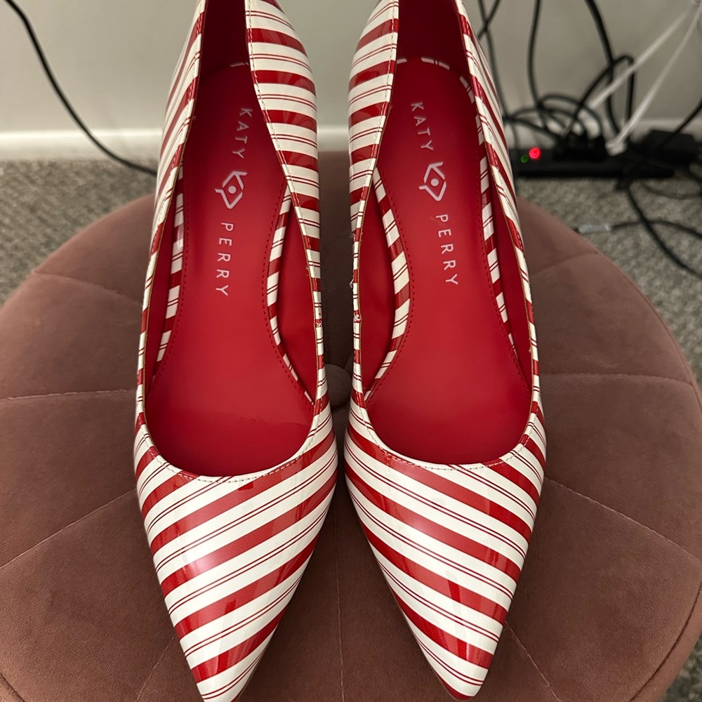 Katy Perry Red And White Striped Heels Candy Cane Peppermint